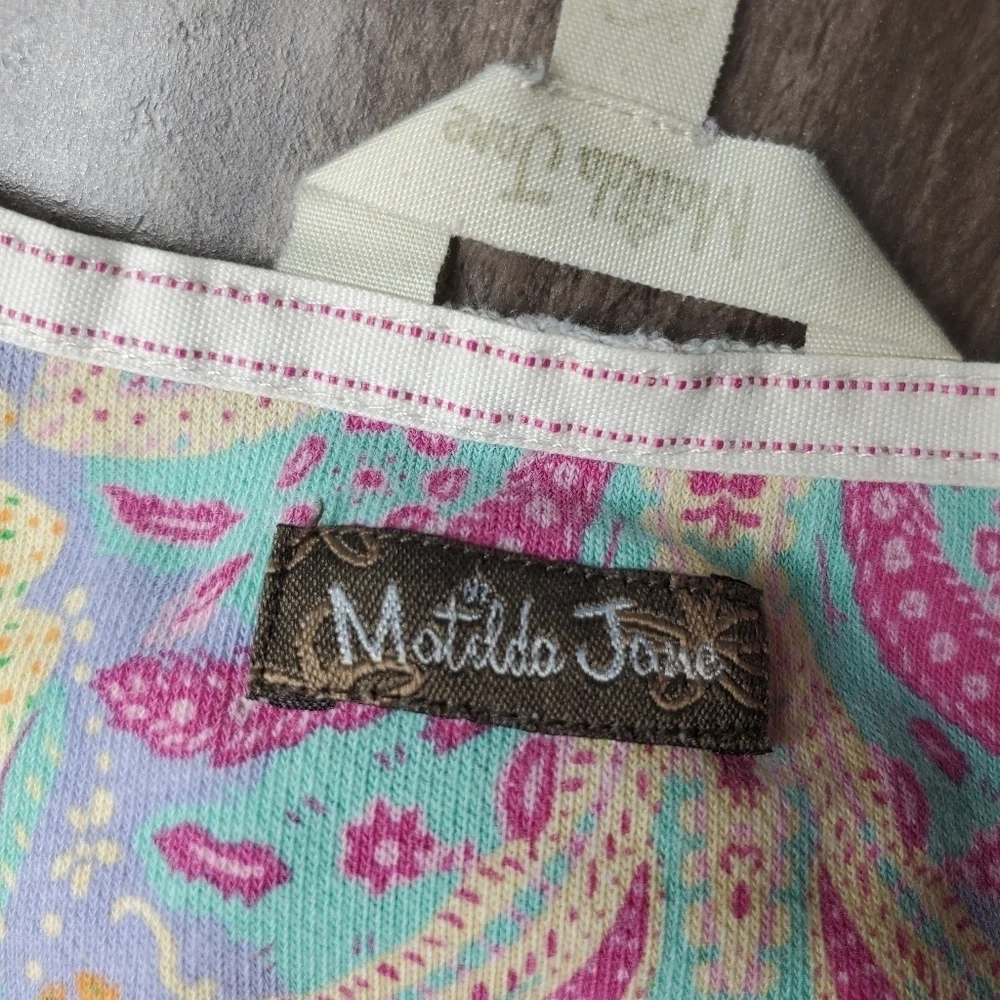 Matilda Jane Treasure Trove Aqua Fuchsia Paisley Floral Swim Cover Up Size 14